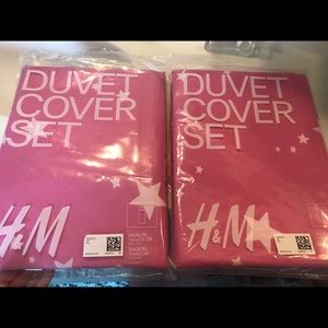 Twin Duvet Cover Set Pink Stars 2 matching sets